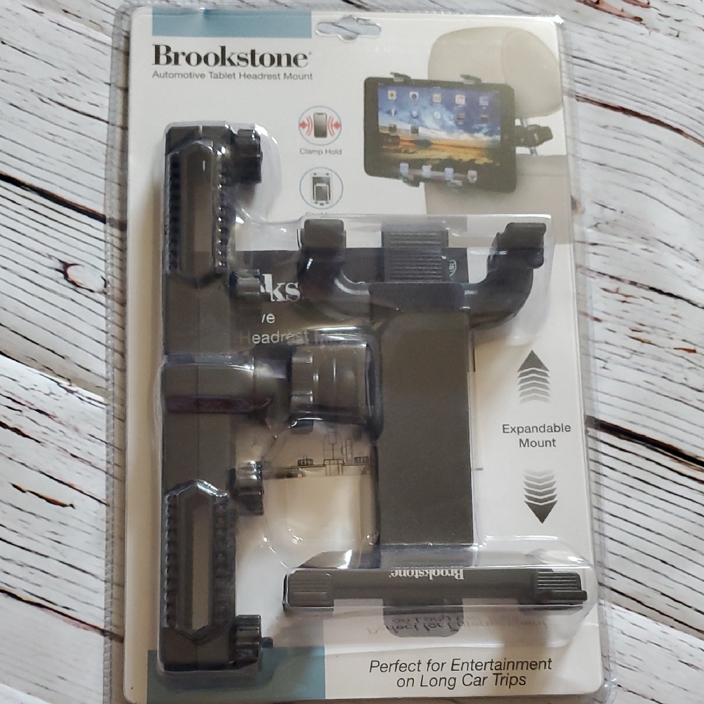 🆕️ Brookstone Black Tablet Headrest Holder